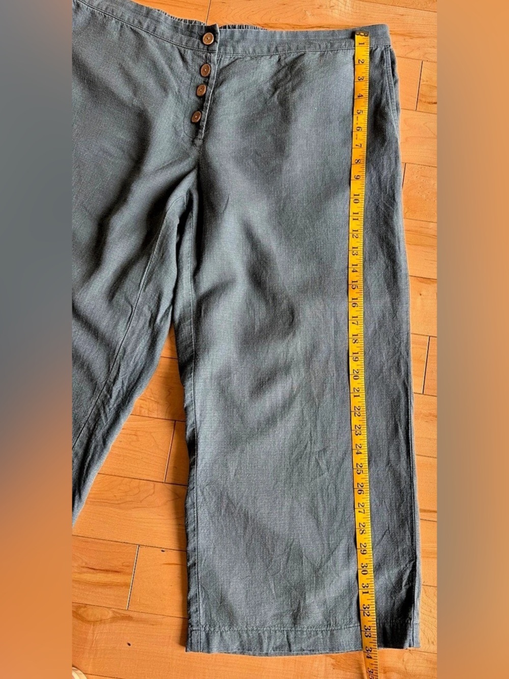 Pure Jill Linen Wide Leg Pants in Blue Size XL - Picture 6 of 10